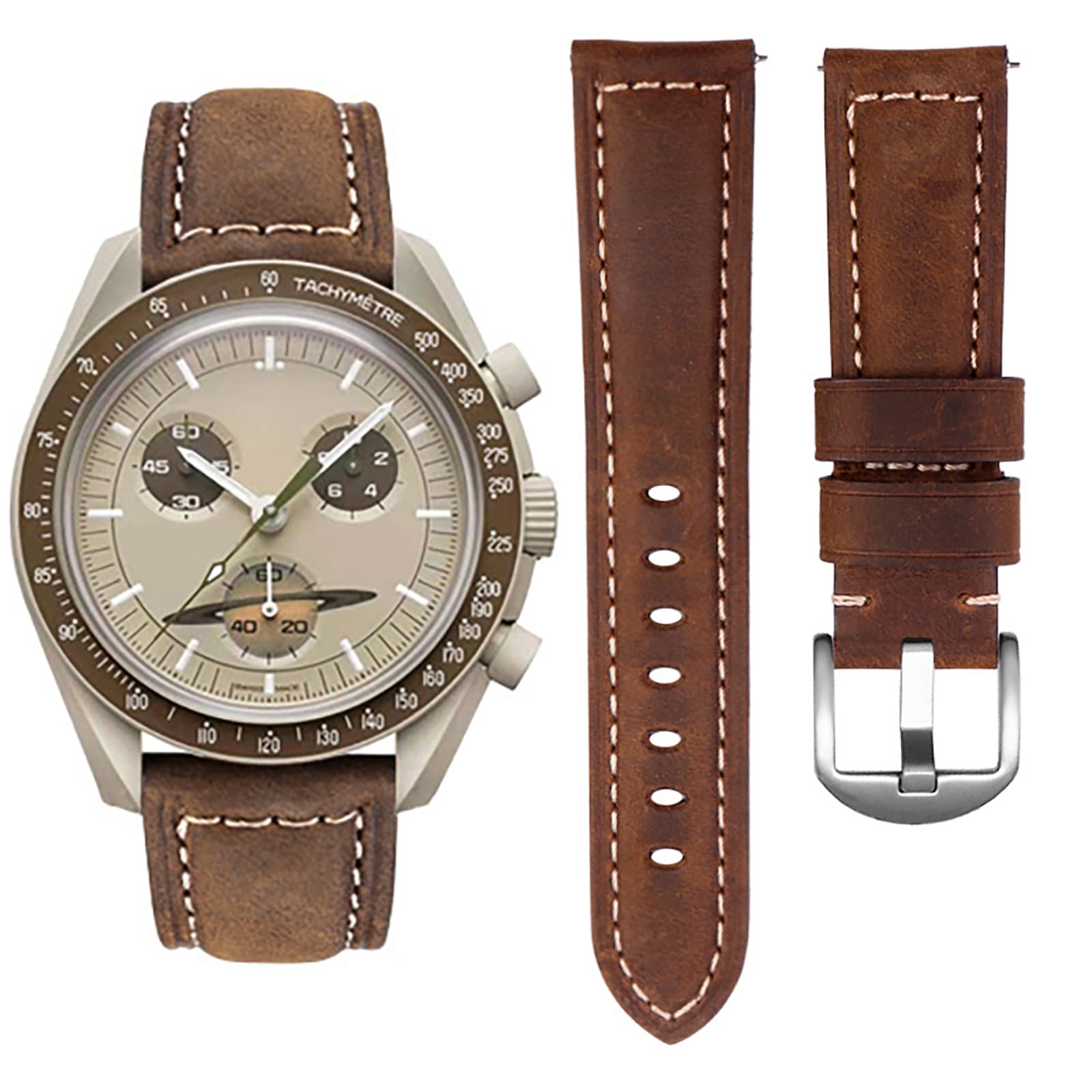 Amazon.co.jp: Moonswatch Watch用バンド、レザーストラップ、Omega X